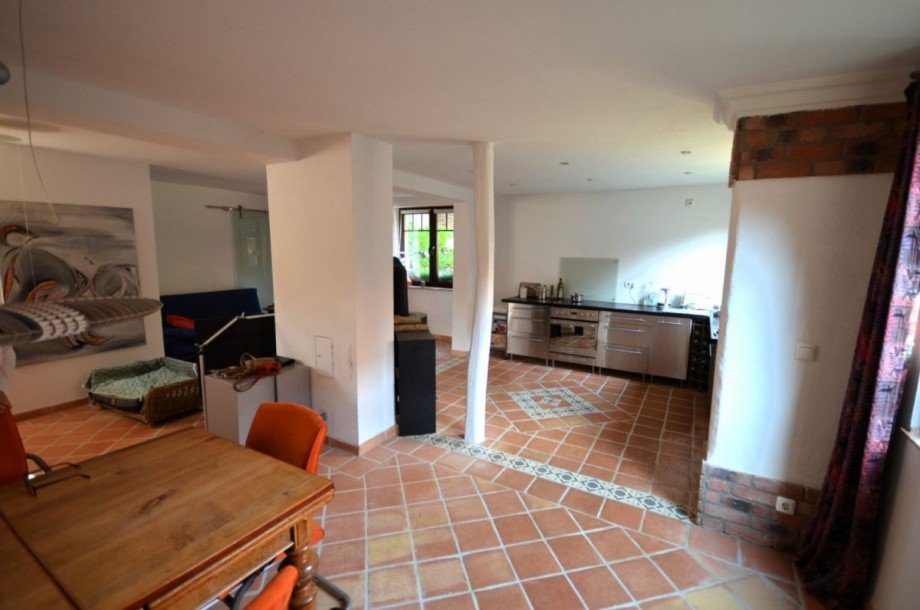 Wohnung EG - Wohn-/Essbereich mit offener Küche Bild 1 Bauernhaus Linnich-Gevenich