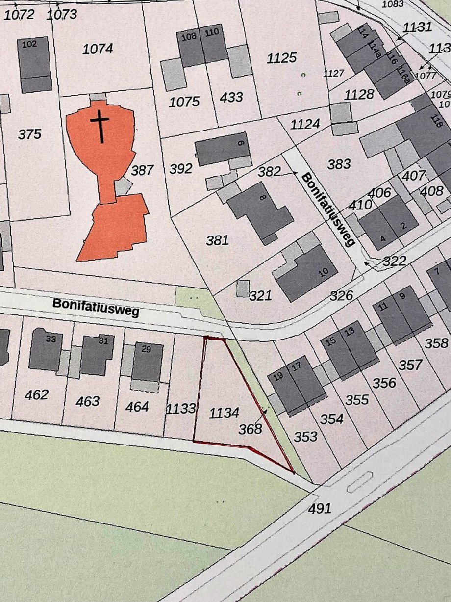 Flurkarte mit Einzeichnung des Grundst�cks Wohngrundst�ck H�ckelhoven-Schaufenberg